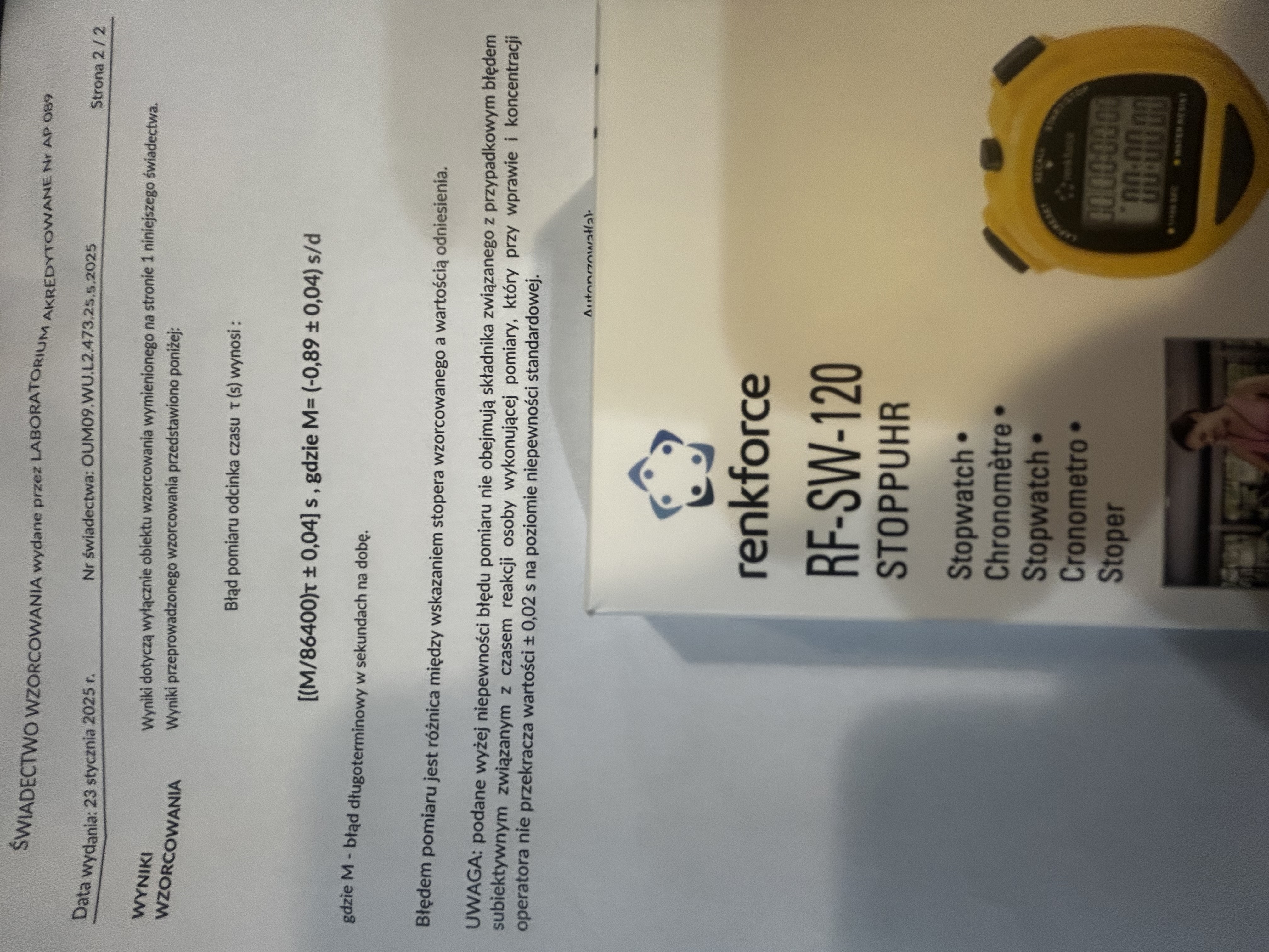 Stoper SW 120 wyniki